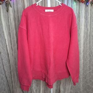 Moon Ryder Cored Ribbed Crew Pull Over Sweatshirt 100% Cotton Boutique Oversized